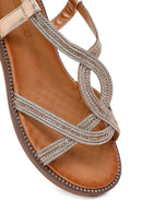 Woman Pink Stone Sandals | Derimod