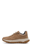 Men's Beige Lace-Up Thick-Soled Nubuck Leather Casual Sneaker | Derimod