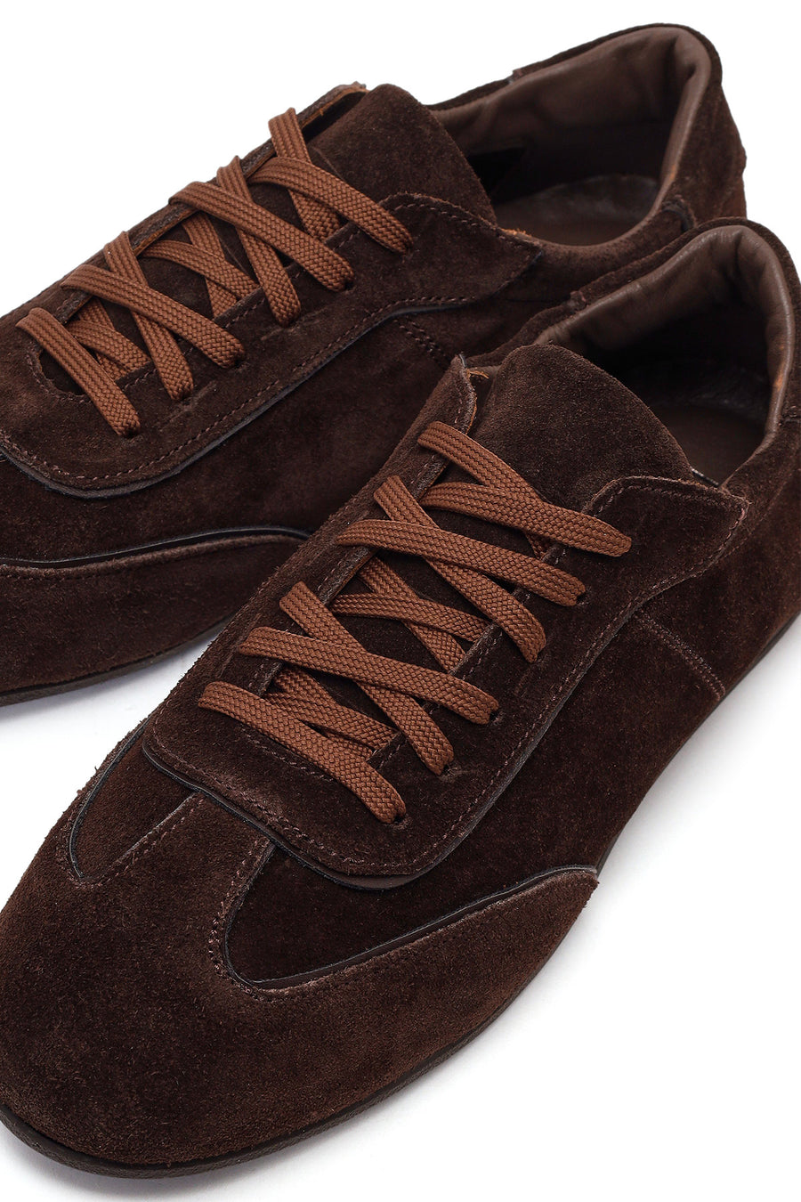 Women's Brown Lace-up Suede Leather Sneaker