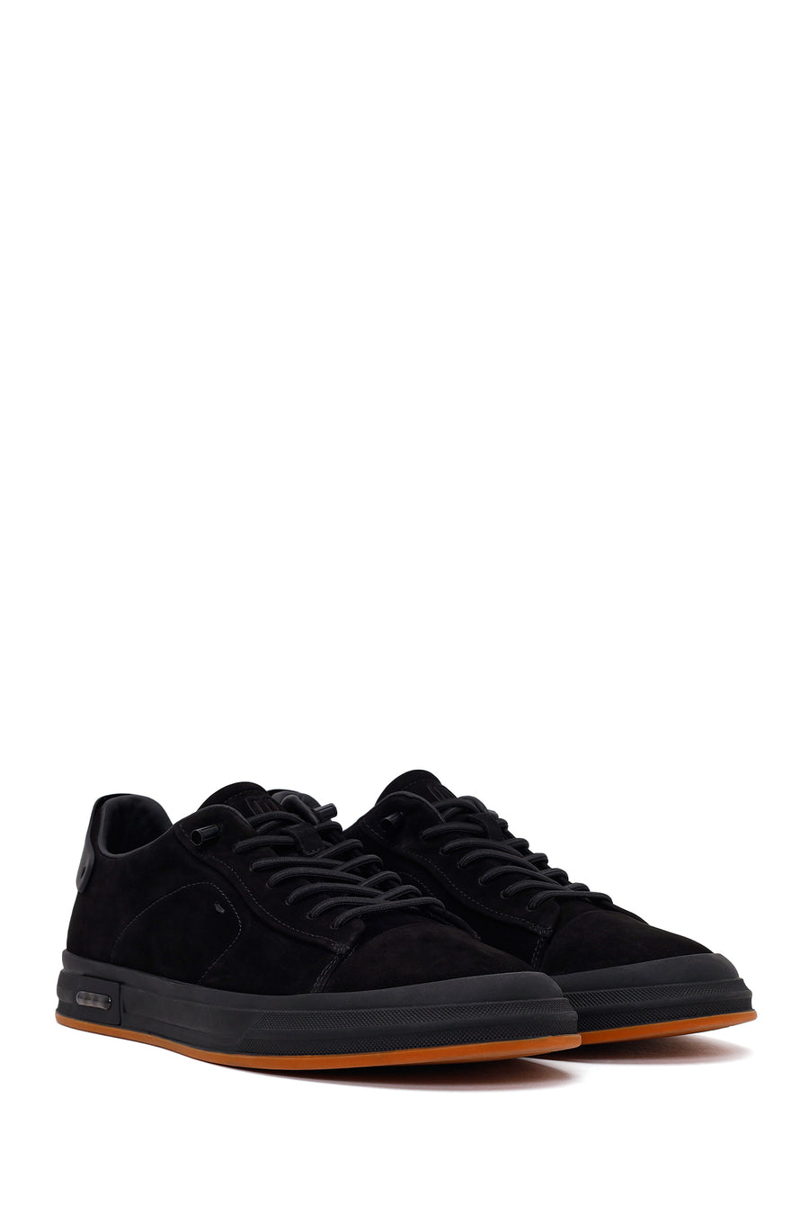 Erkek Siyah Bağcıklı Nubuk Deri Sneaker