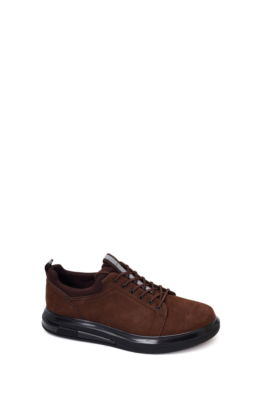 Male Brown Lace-Up Nubuck Leather Sneaker