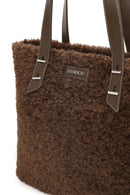Woman Brown Plush Teddy Shoulder Bag | Derimod