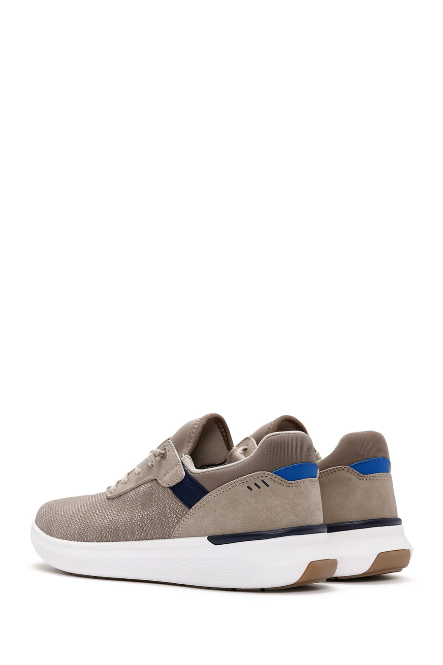 Derimod Zero Erkek Bej Bağcıklı Kalın Tabanlı Kumaş Sneaker