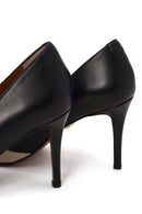 Kadın Siyah İnce Topuklu Deri Stiletto | Derimod