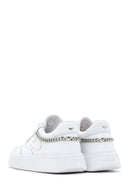 Alberto Guardiani Women's White Chain Leather Sneaker | Derimod