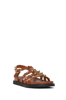 Woman Tan Embellished Sandals | Derimod