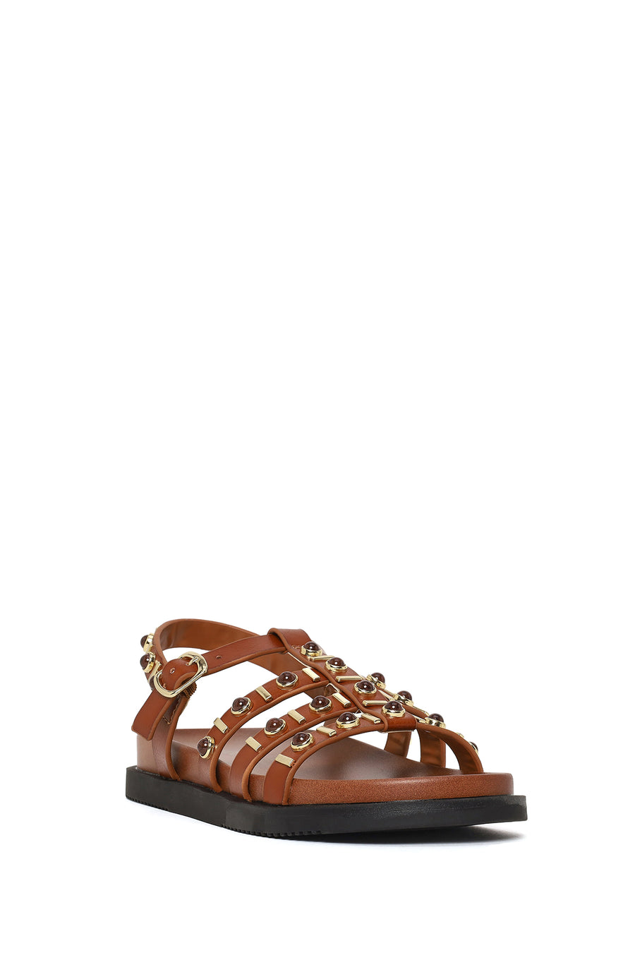Woman Tan Embellished Sandals