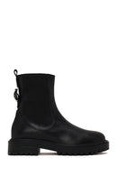 Woman Black Leather Chelsea Boots | Derimod