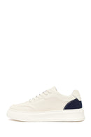 Male White Lace-Up Leather Sneaker | Derimod
