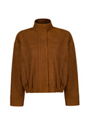 Deborah Woman Brown Oversize Suede Jacket | Derimod