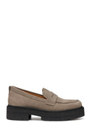 Geox Women's Mink Spherica Ec7 Suede Leather Masculine Loafer | Derimod