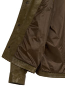 Modric Male Green Leather Jacket | Derimod