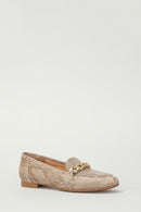 Women's Leather Ballerinas with Chain | Derimod