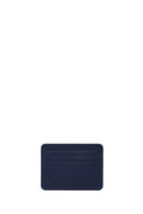 Men's Navy Leather Cardholder | Derimod