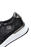 Women's Black Leather Sneaker | Derimod