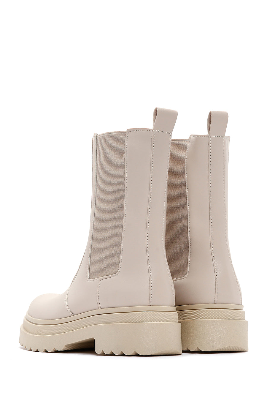 Women's Beige Thick Soled Chelsea Boots