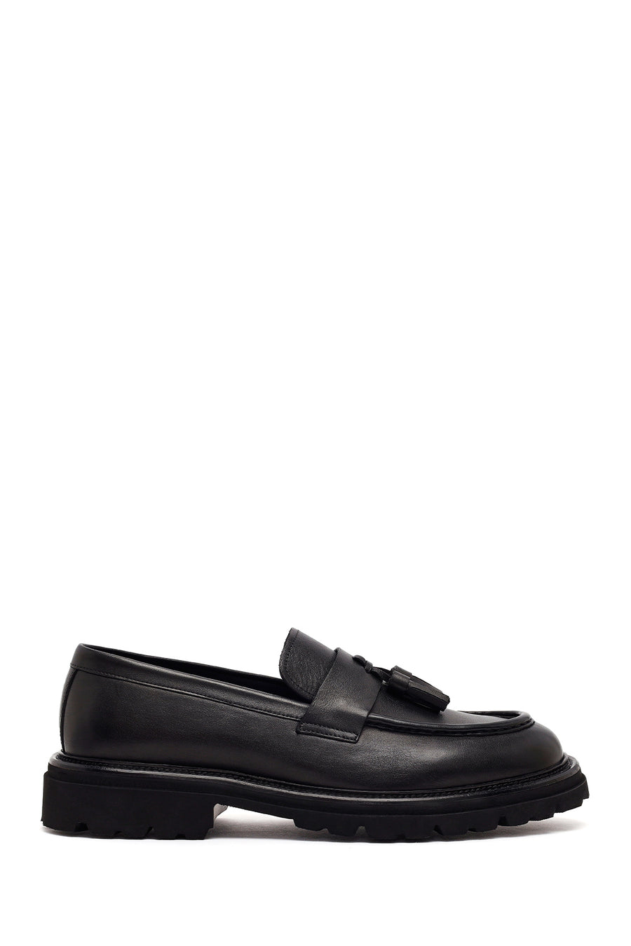 Erkek Siyah Püsküllü Deri Casual Loafer WM710025DV | Derimod