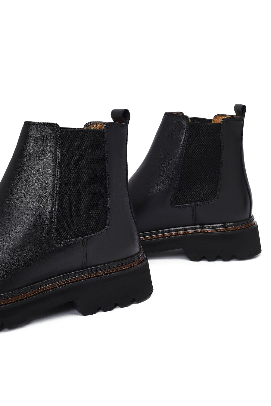 Male Black Leather Chelsea Boots