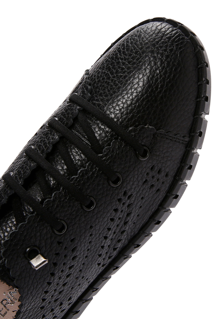 Woman Black Lace-up Patterned Leather Comfort Shoes