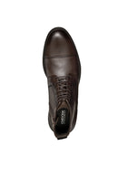 Geox Men's Brown Walk Pleasure Lace-Up Leather Combat Boots | Derimod