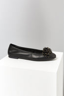Women's Leather Ballerinas with Bead Detail | Derimod