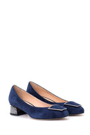 Women's Suede Metal Heel Detailed Shoes | Derimod