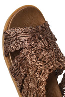 Woman Bronze Metallic Sandal | Derimod
