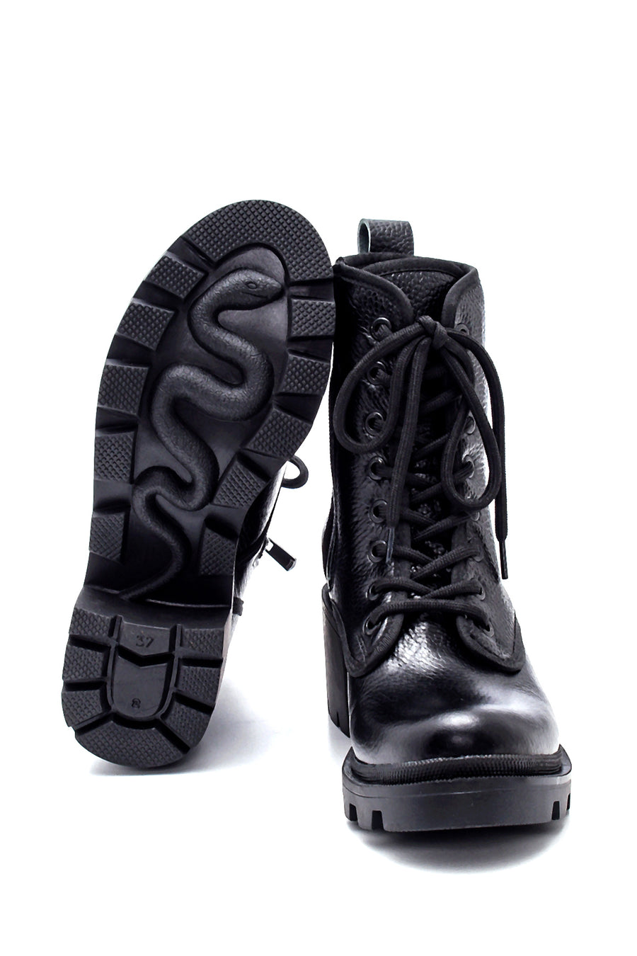 Women's Mid-Heel Leather Boots