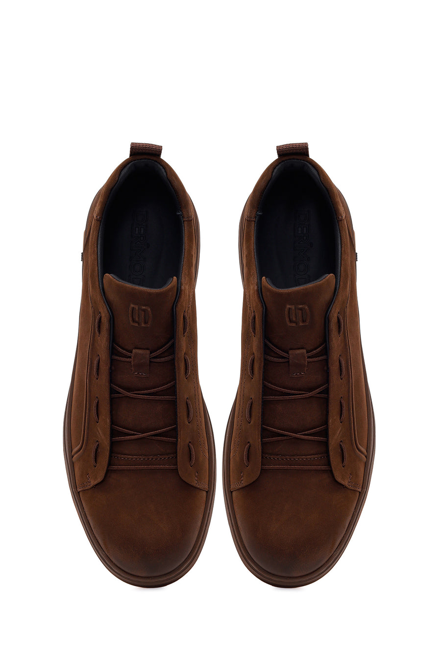 Male Brown Lace-Up Nubuck Leather Sneaker