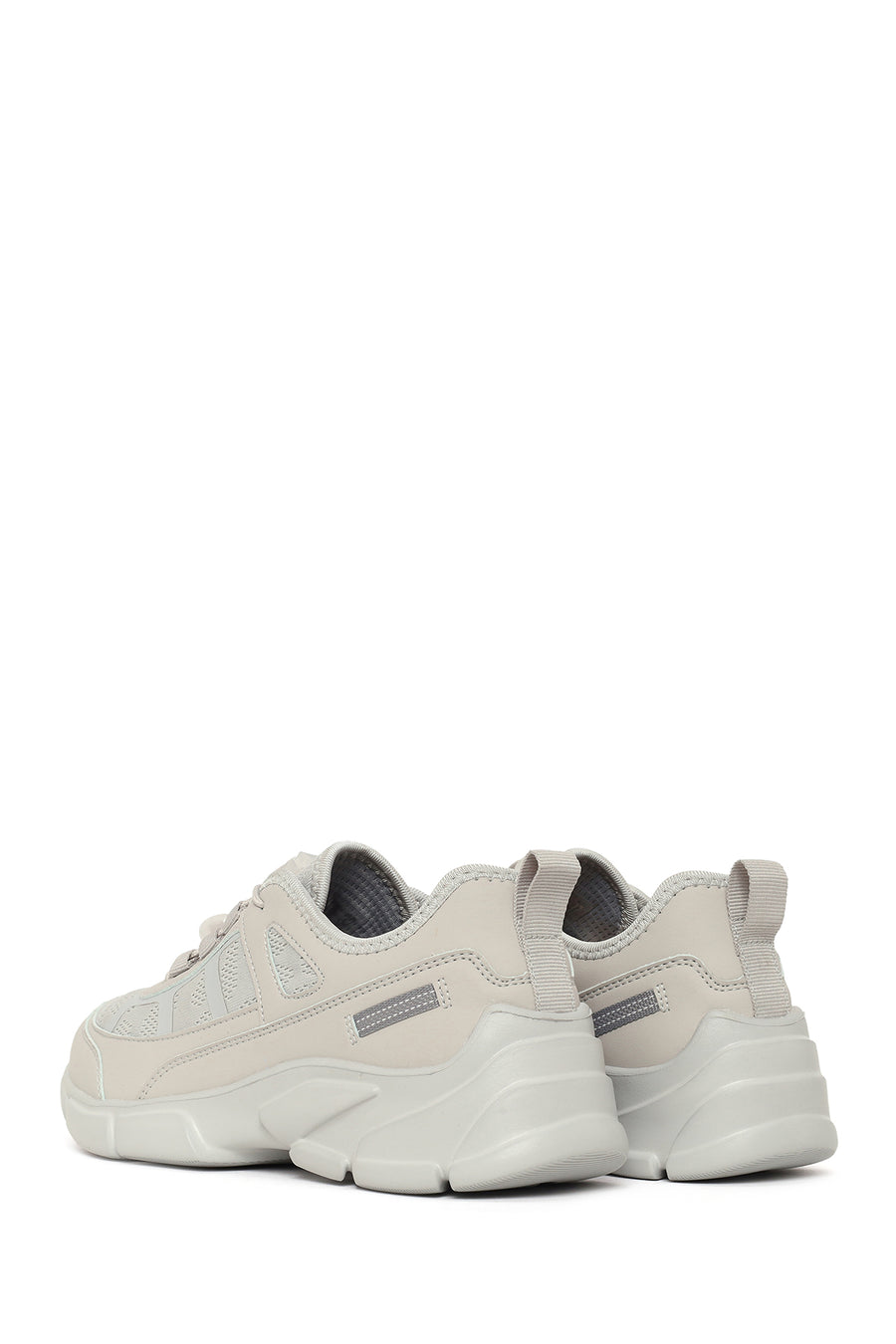 Kadın Gri Bağcıklı Kalın Tabanlı Sneaker