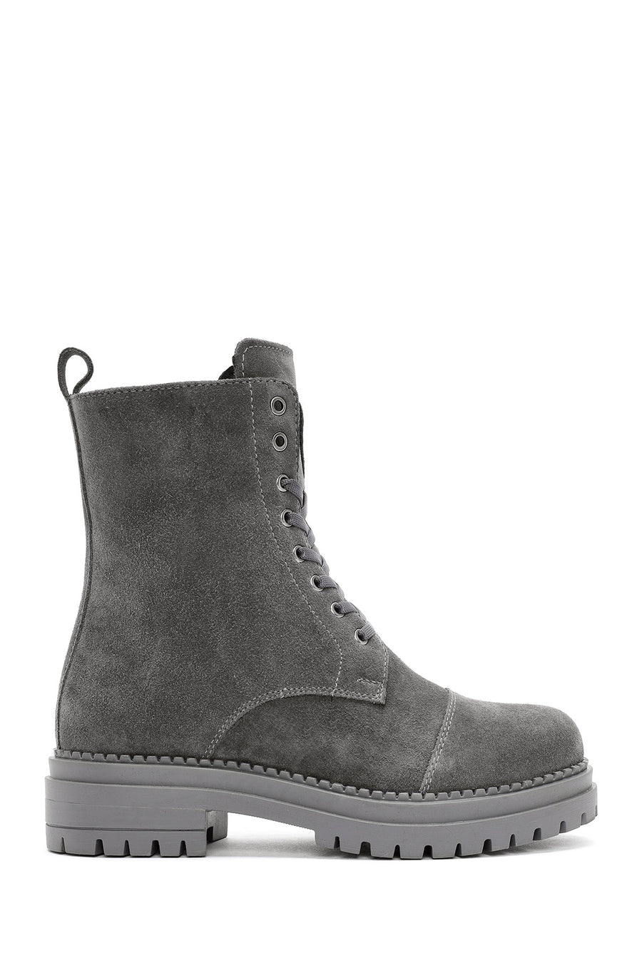Women's Gray Suede Leather Boots 22WFD510410 | Derimod