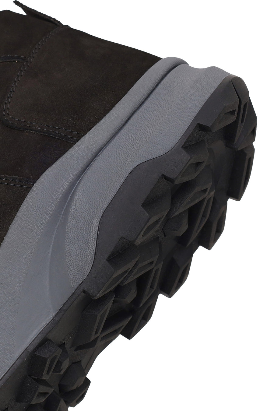 Male Black Lace-Up Thick-Soled Nubuck Leather Casual Sneaker