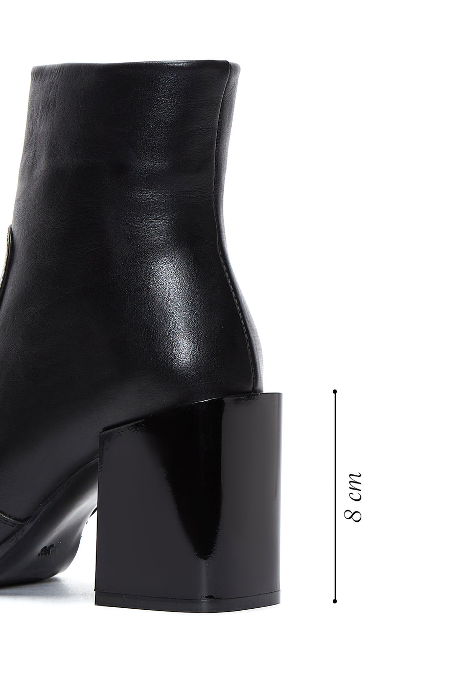 Women's Black Leather Heeled Classic Boots