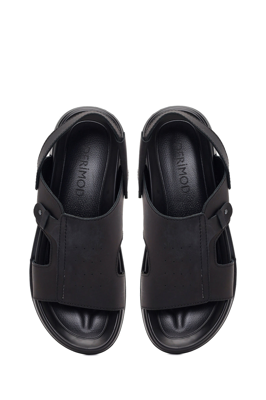 Male Black Nubuck Leather Sandals