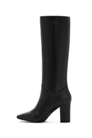 Women's Black High Heeled Classic Leather Boots | Derimod