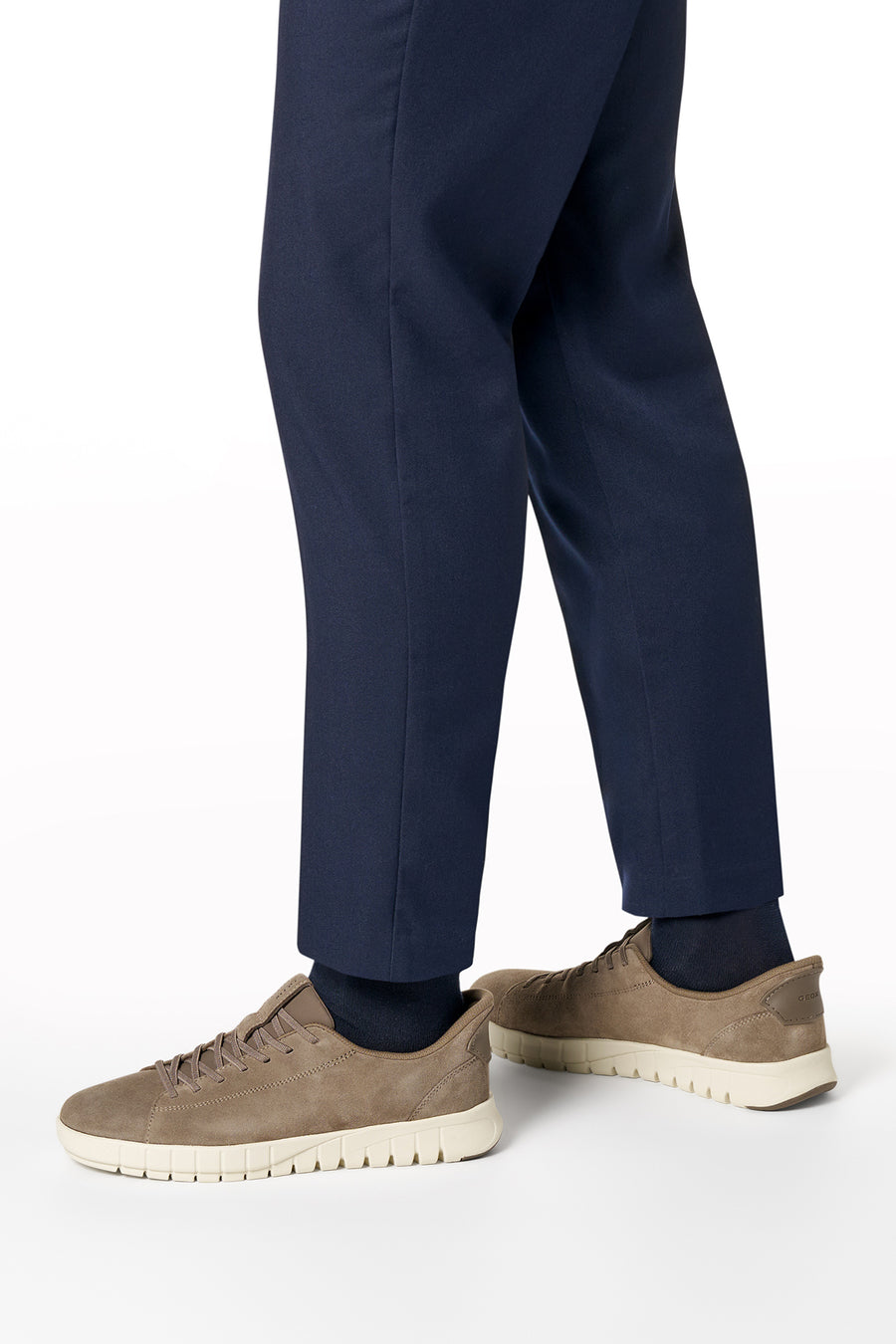 Geox Men Beige U Flextrıde Plus Lace-up Suede Leather Sneaker