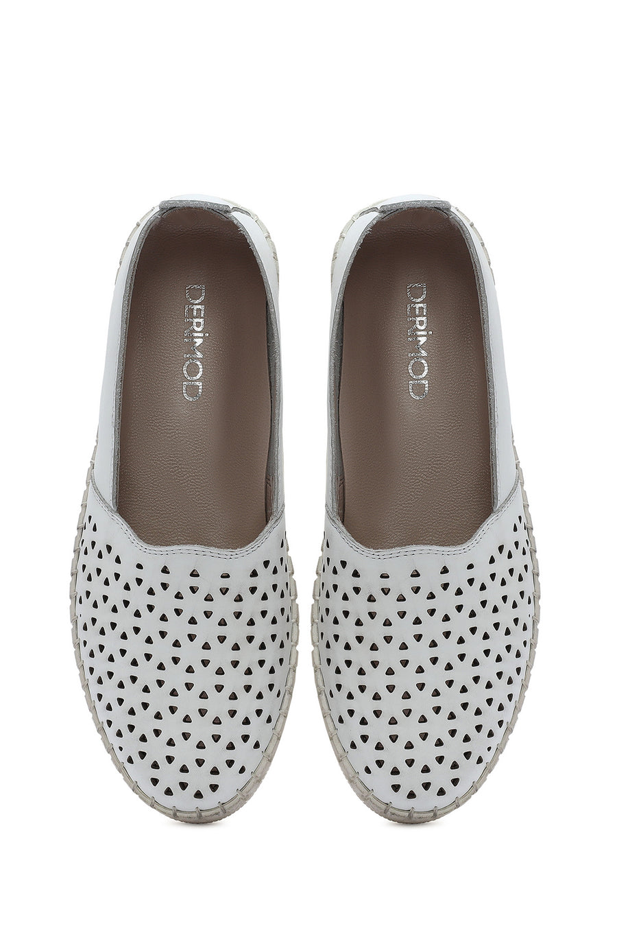 Kadın Beyaz Deri Comfort Loafer