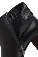 Woman Black Zip Closure Chunky-Heeled Boots | Derimod