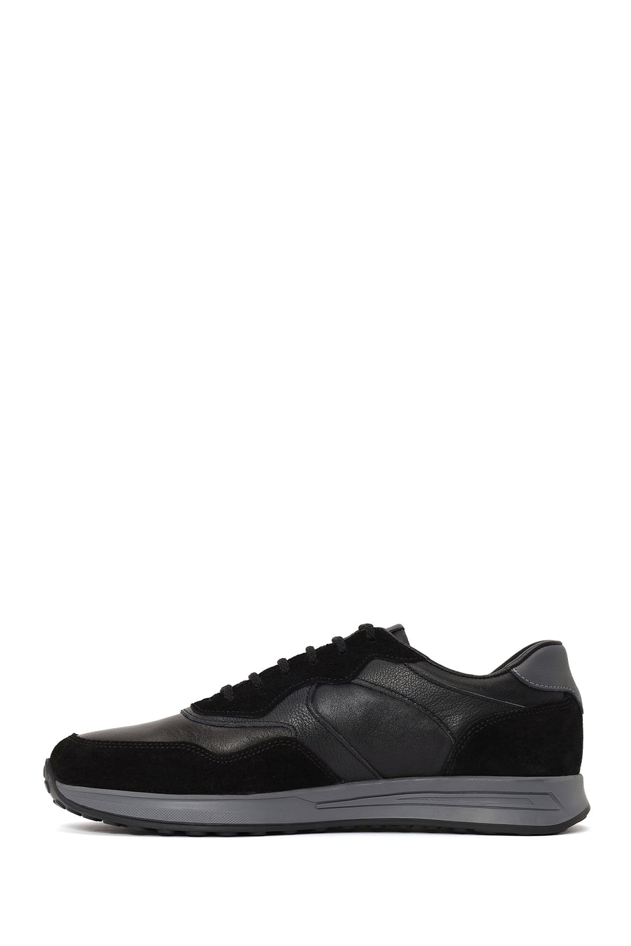 Erkek Siyah Bağcıklı Süet Deri Sneaker