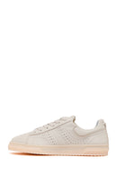 Woman Cream Lace-up Leather Sneaker | Derimod