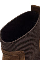 Women's Tan Suede Leather Chelsea Boots | Derimod