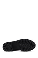 Women's Black Lace-Up Zipper Detailed Combat Boots | Derimod