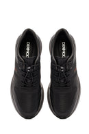 Erkek Siyah Bağcıklı Deri Sneaker | Derimod