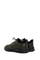 Men's Green Lace-Up Nubuck Leather Casual Sneaker | Derimod