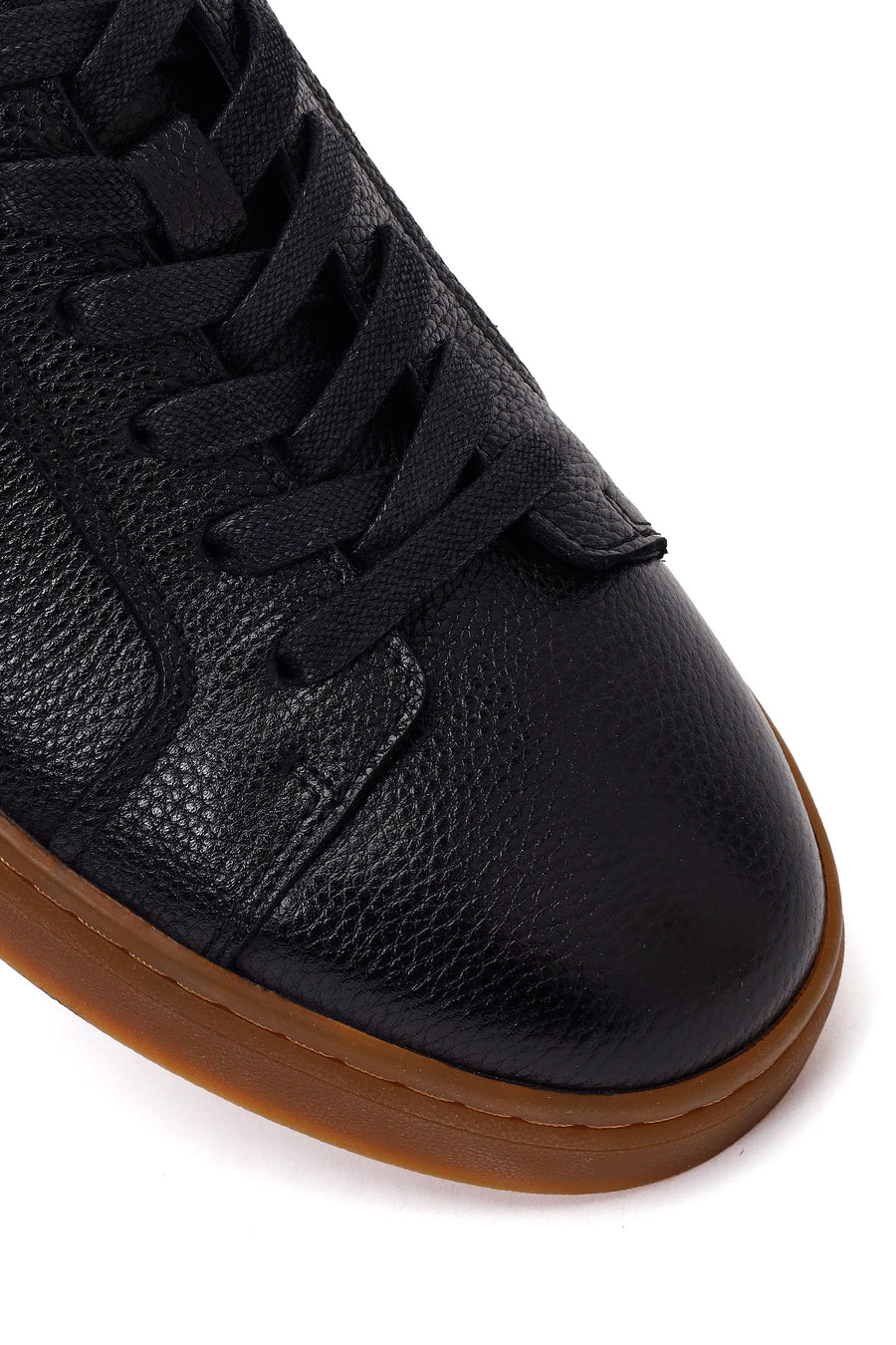 Male Black Lace-Up Leather Sneaker