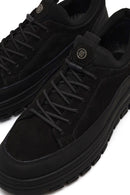 Male Black Lace-Up Nubuck Leather Sneaker | Derimod