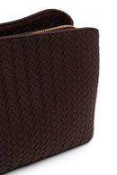 Woman Brown Long-Strap Printed Crossbody Bag | Derimod