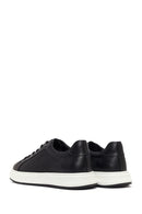 Erkek Siyah Bağcıklı Deri Sneaker | Derimod
