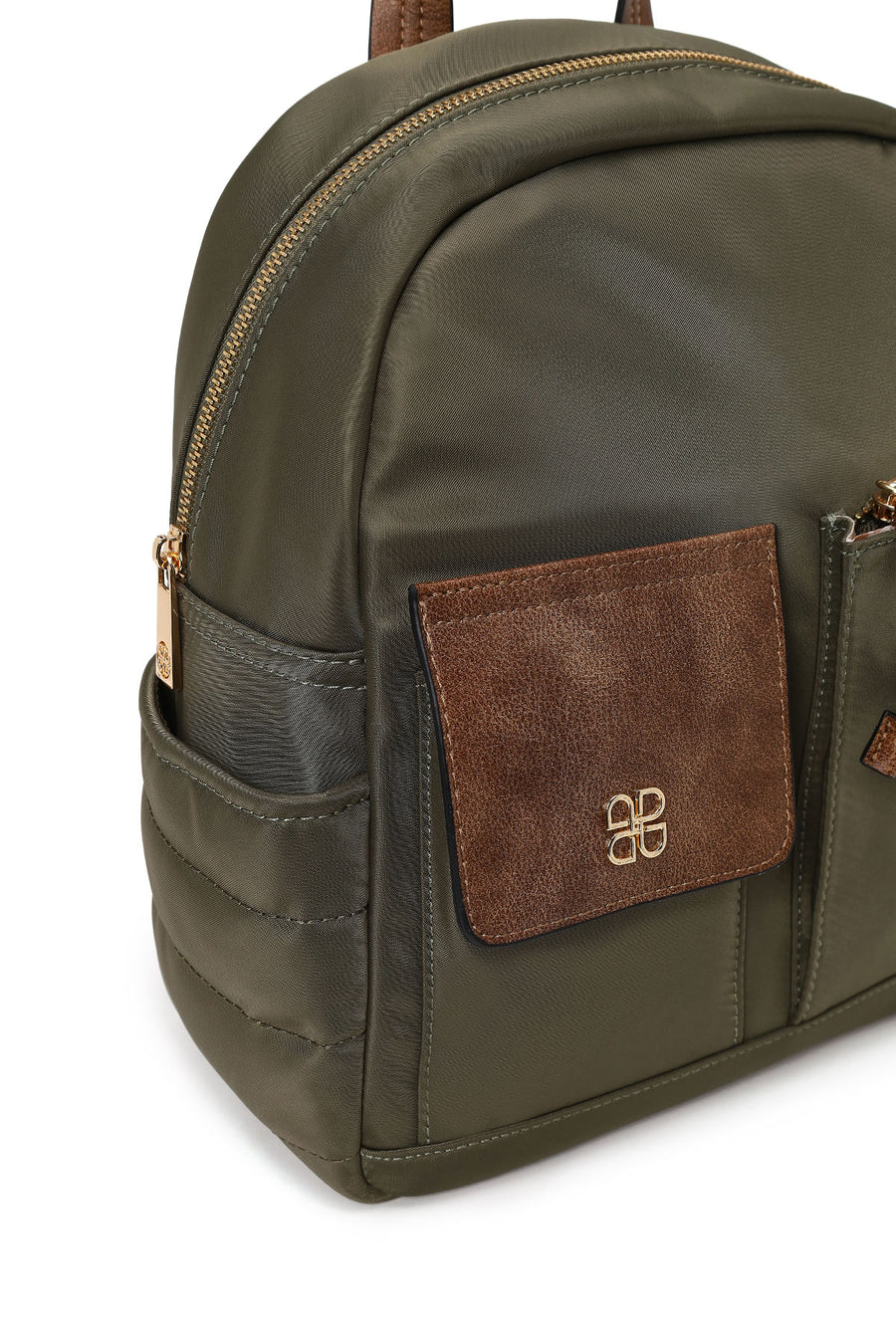 Woman Green Fabric Backpack