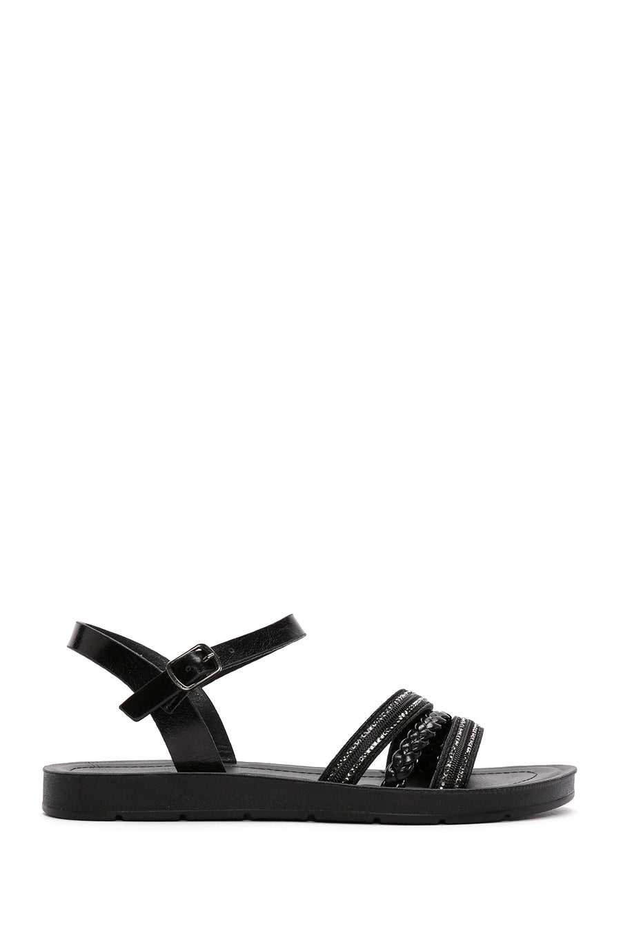 Women's Black Ankle Strap Comfort Sandals 24SFE464514 | Derimod